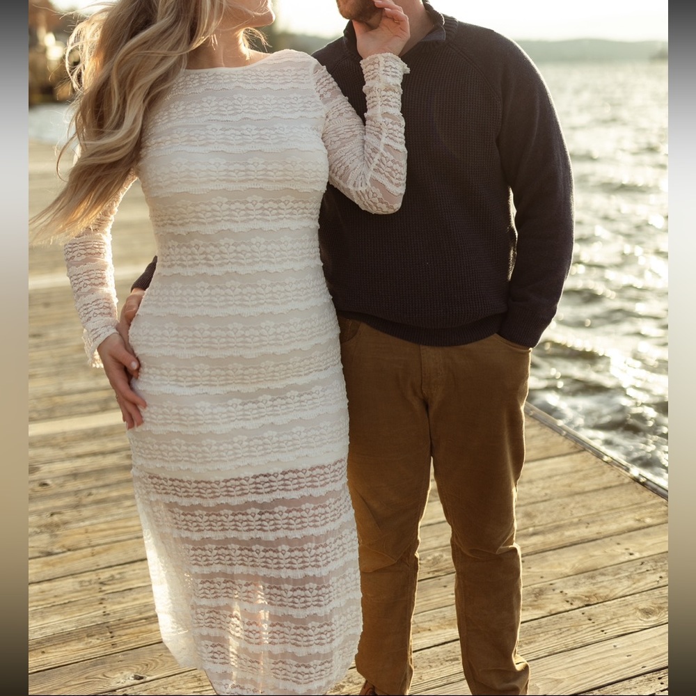 SHEIN VCAY Solid Lace Bodycon Dress - Picture 11 of 14